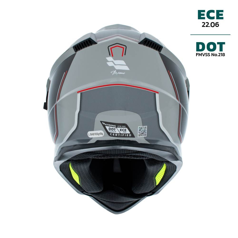 Casco XTR-902 ECE-2206 Xtrong misano ii gris-nardo brillo visor plateado M | SKU17420 - Imagen 3