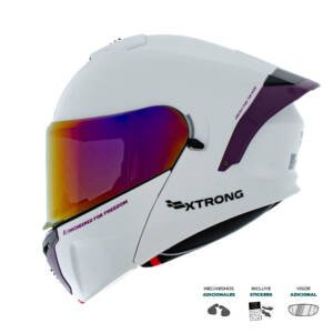 Casco XTR-PHANTOM ECE-2206 Xtrong storm blanco-morado brillo visor morado S | SKU17509