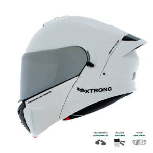 Casco XTR-PHANTOM ECE-2206 Xtrong storm blanco brillo visor plateado XL | SKU17516