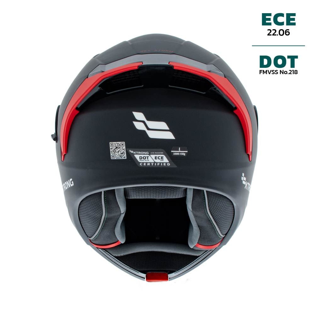 Casco XTR-PHANTOM ECE-2206 Xtrong storm negro-rojo mate visor rojo M | SKU17517 - Imagen 3