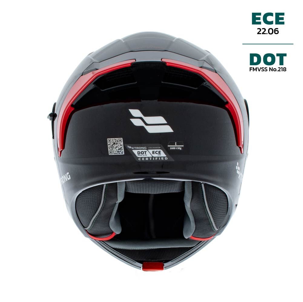 Casco XTR-PHANTOM ECE-2206 Xtrong storm negro-rojo brillo visor rojo L | SKU17521 - Imagen 3