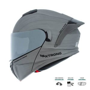 Casco XTR-PHANTOM ECE-2206 Xtrong storm carbon mate visor plateado L | SKU17527
