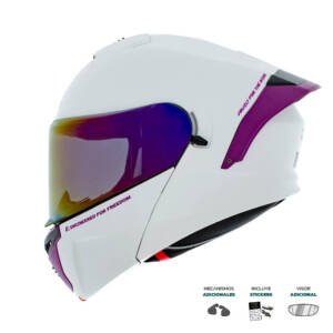 Casco XTR-PHANTOM ECE-2206 Xtrong storm blanco-morado mate S (sin mecanismo adicional) | SKU19128