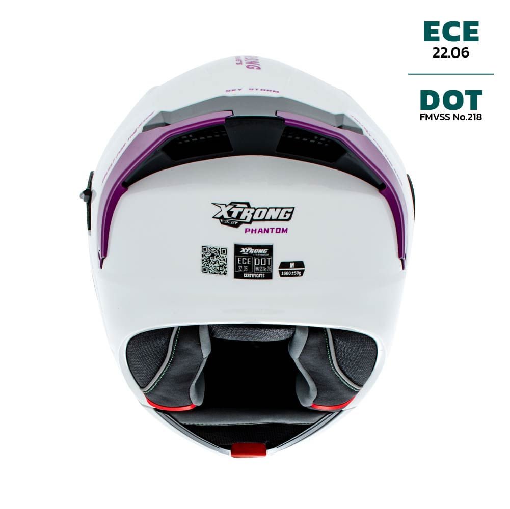 Casco XTR-PHANTOM ECE-2206 Xtrong storm blanco-morado mate S (sin mecanismo adicional) | SKU19128 - Imagen 3