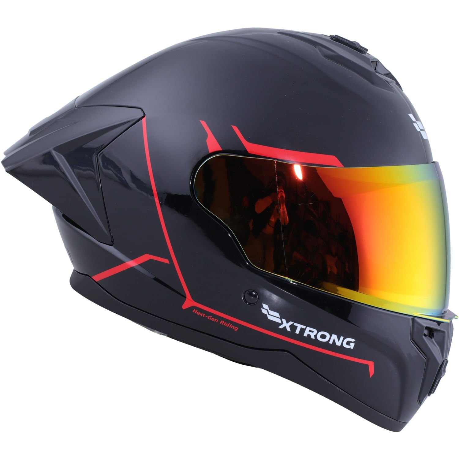 XTR-M70 ECE-2206 XTRONG NEXT GEN NEGRO-ROJO BRILLO VISOR ROJO M | SKU17459