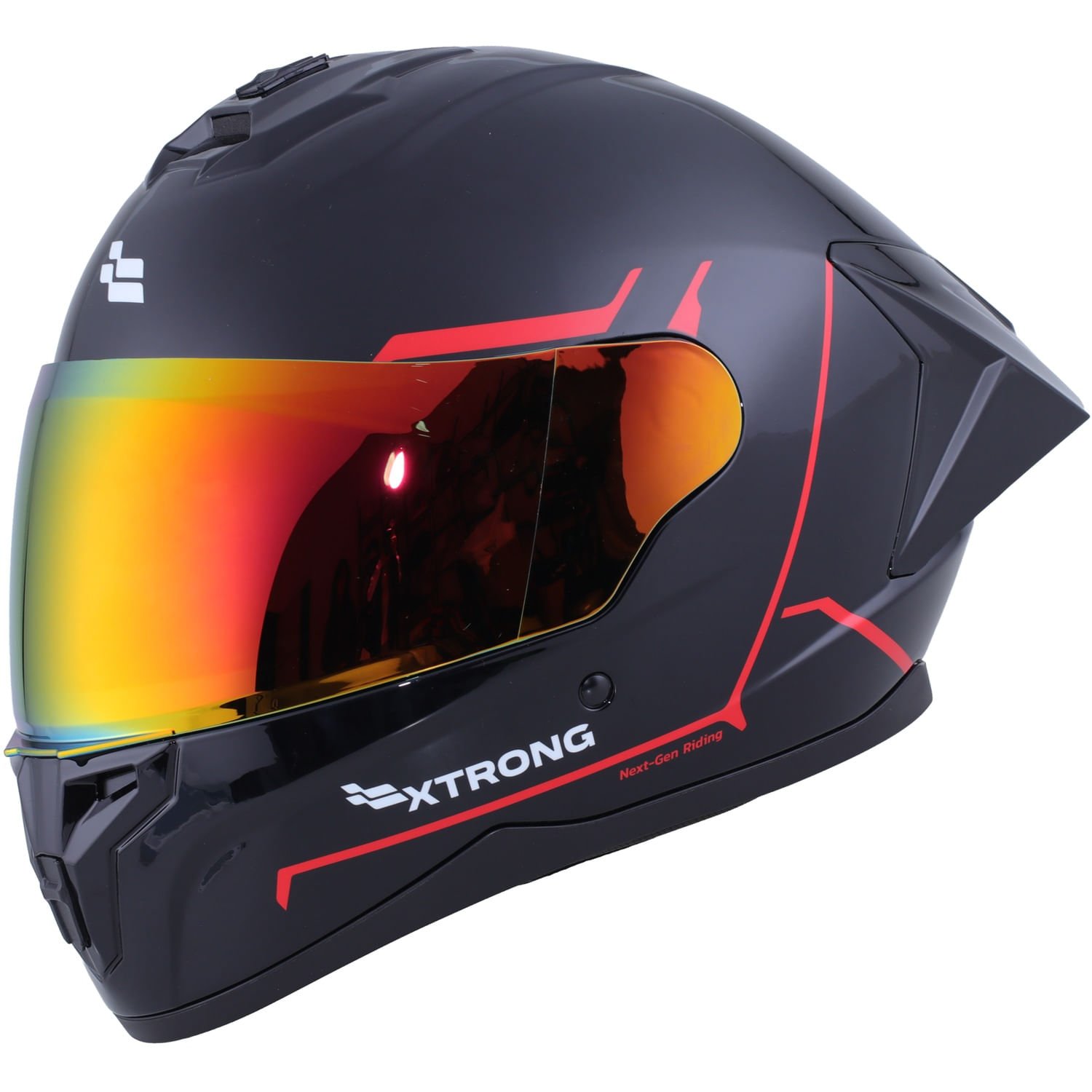 XTR-M70 ECE-2206 XTRONG NEXT GEN NEGRO-ROJO BRILLO VISOR ROJO M | SKU17459 - Imagen 3