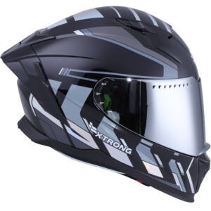 XTR-M69 ECE-2206 XTRONG MACH 1 NEGRO-IRIS BRILLO VISOR PLATEADO L | SKU17469