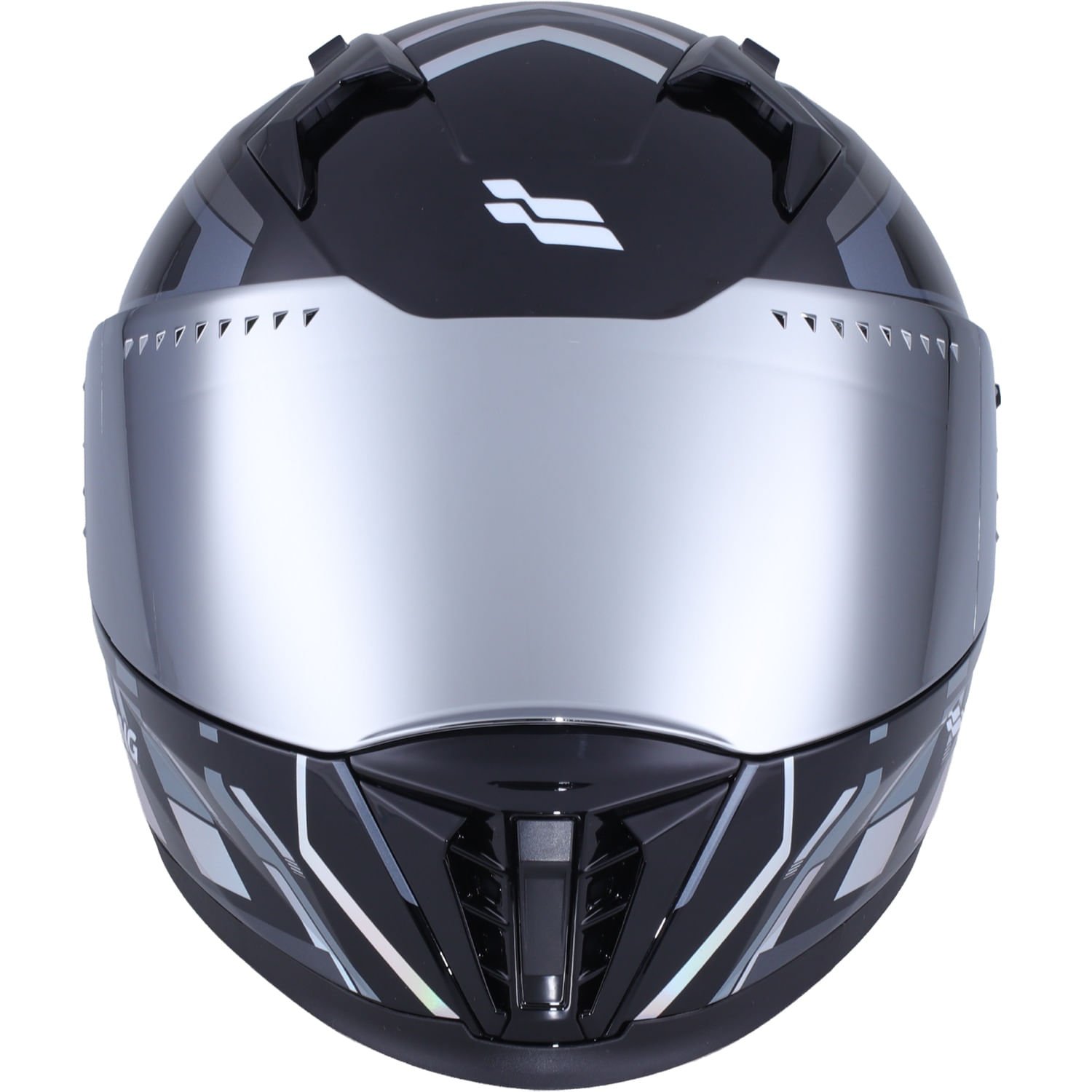 XTR-M69 ECE-2206 XTRONG MACH 1 NEGRO-IRIS BRILLO VISOR PLATEADO XL | SKU17470 - Imagen 4
