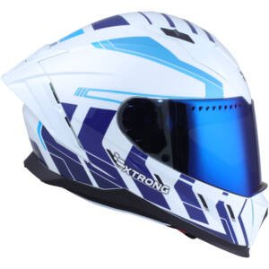 XTR-M69 ECE-2206 XTRONG MACH 1 BLANCO-AZUL BRILLO VISOR AZUL L | SKU17477
