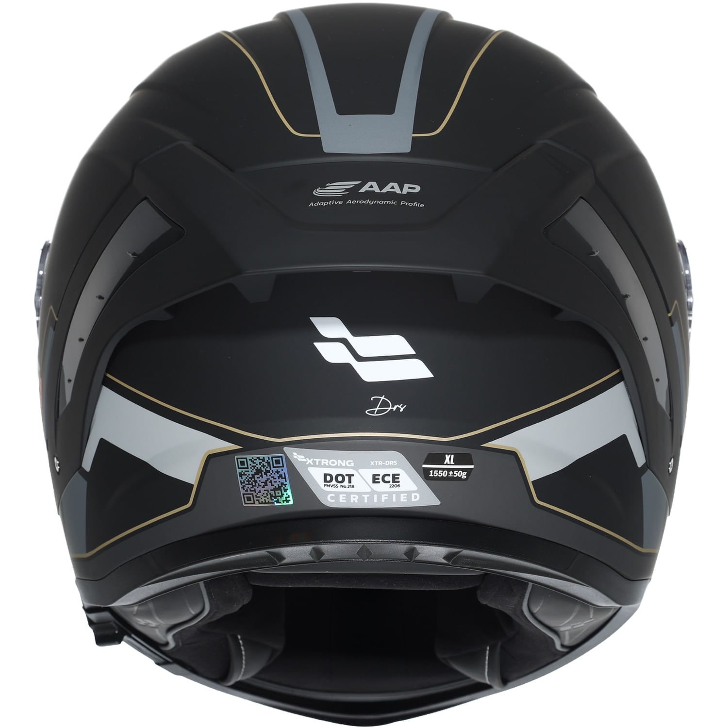 XTR-DRS ECE-2206 XTRONG-GP DROP NEGRO-GRIS MATE VISOR DORADO L | SKU19039 - Imagen 3