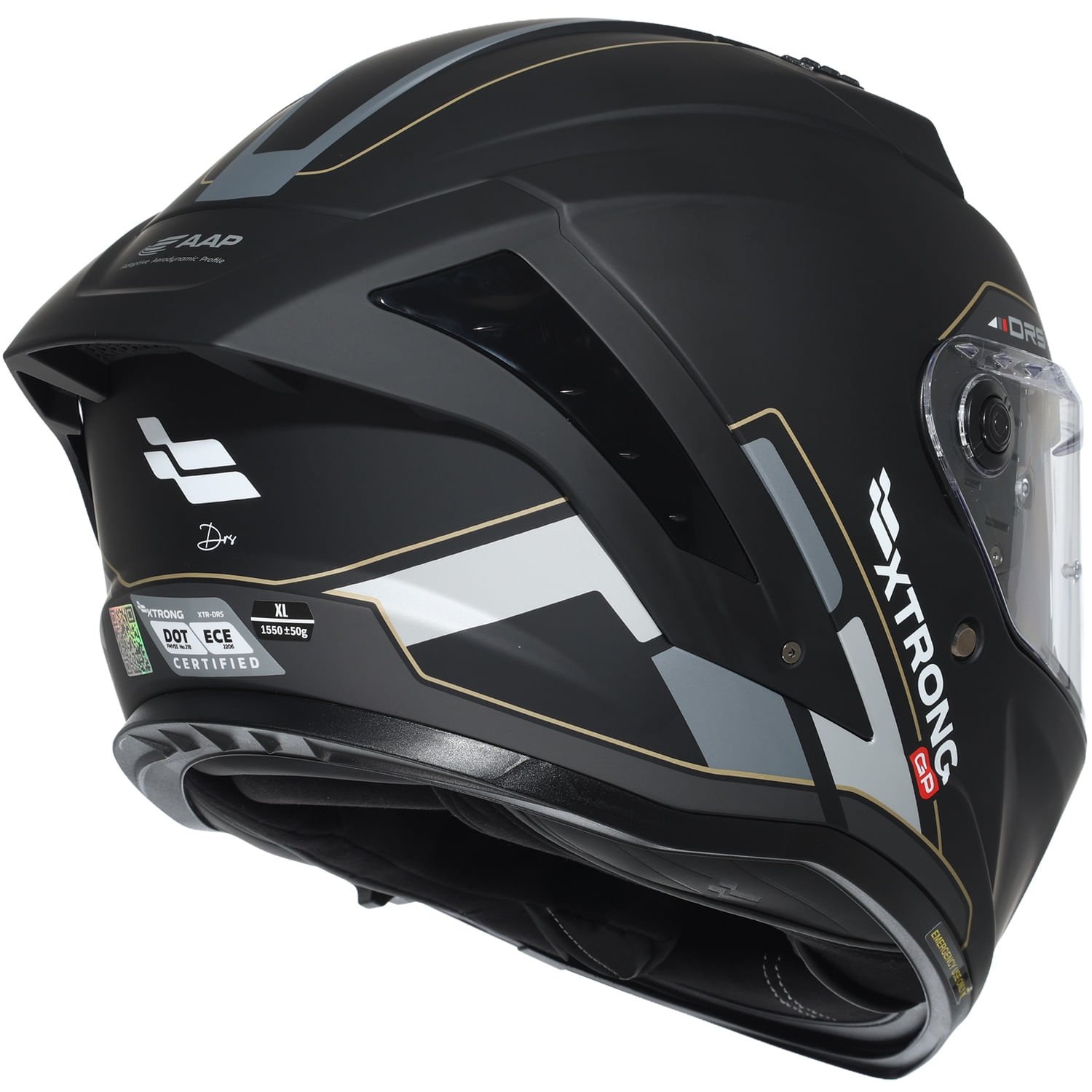 XTR-DRS ECE-2206 XTRONG-GP DROP NEGRO-GRIS MATE VISOR DORADO XL | SKU19040 - Imagen 7