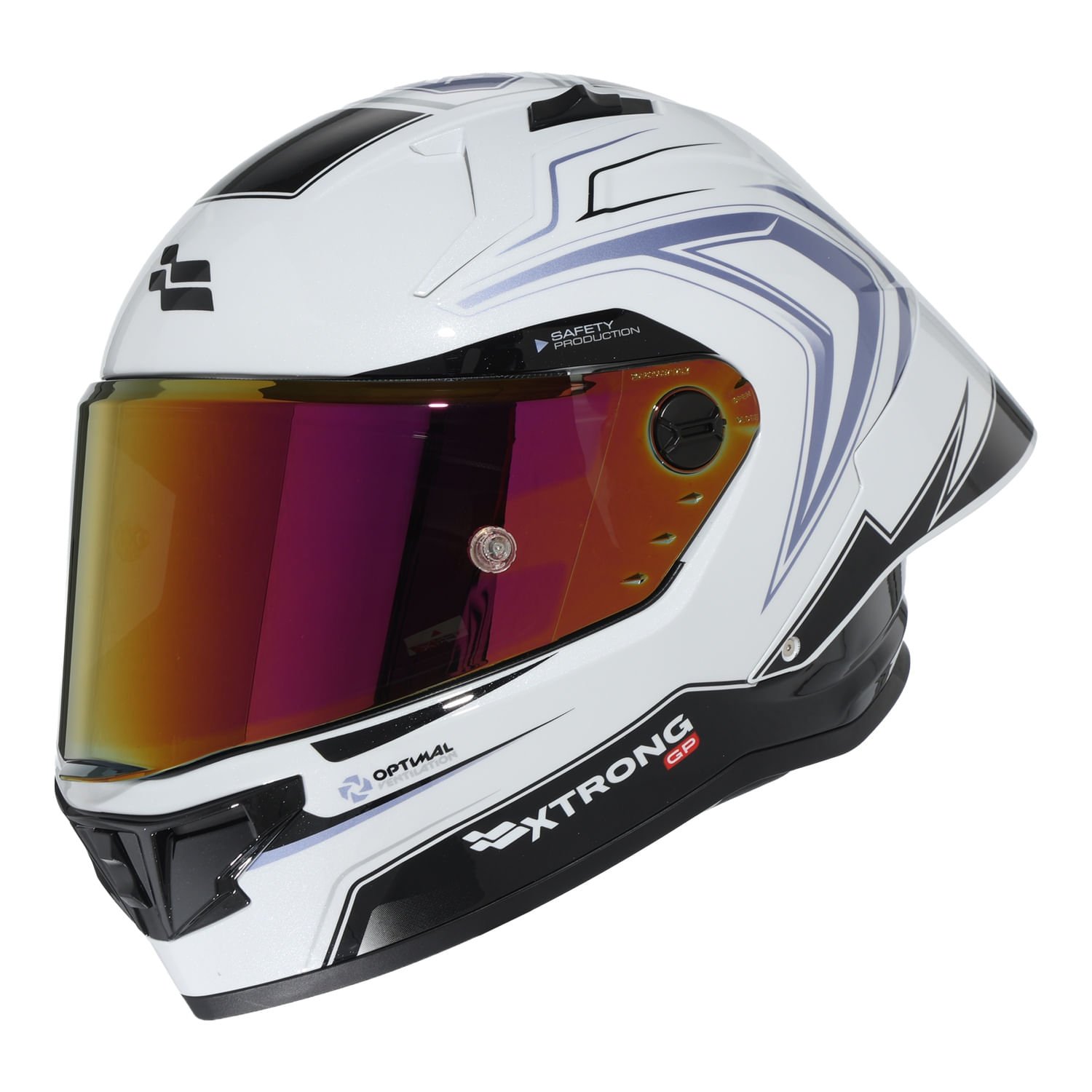 XTR-R1 ECE-2206 XTRONG-GP TOTALLY BLANCO-MORADO BRILLO VISOR MORADO M | SKU19243 - Imagen 3